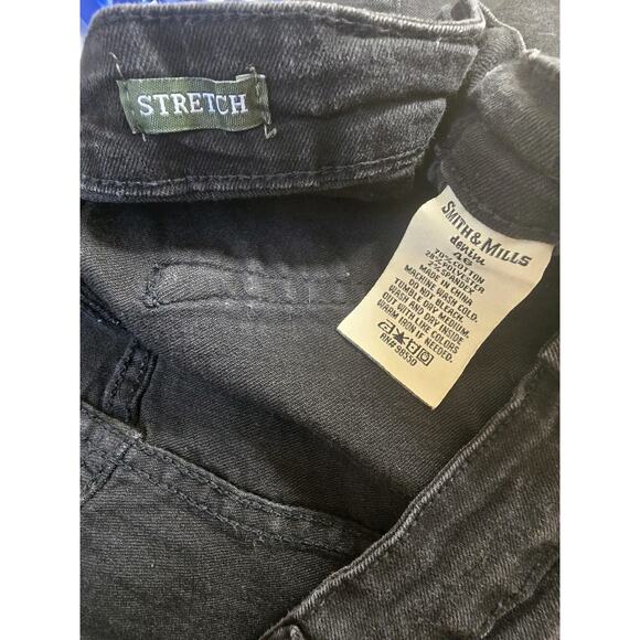 Smith & Mills Denim Shorts Mens Size 46 Black Dark Washed Stretch - Picture 8 of 9